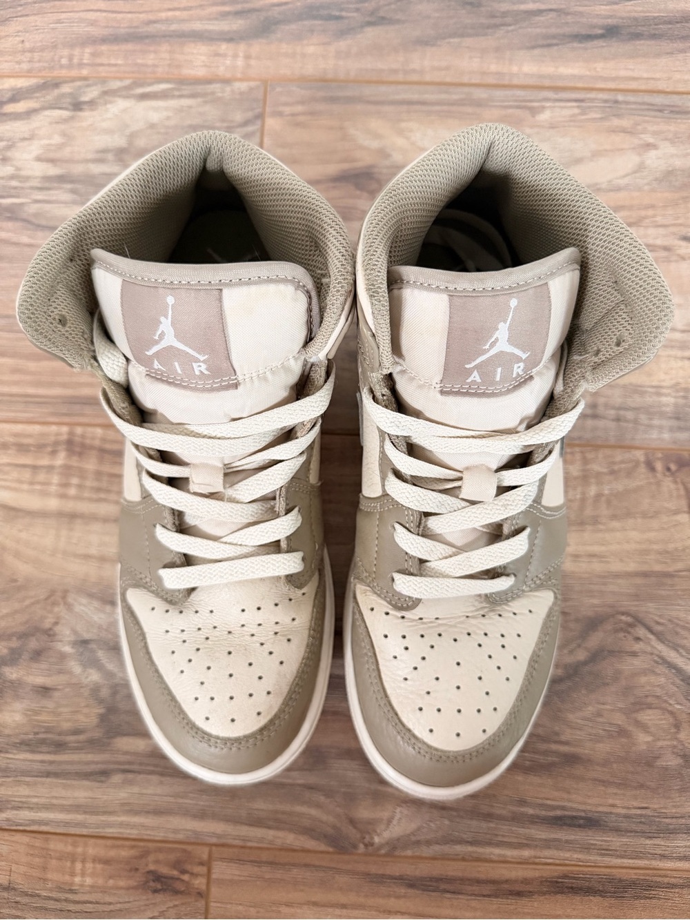 Nike Air Jordan 1 w/ Golfkicks DIY Spikes Mid Taupe Cream High-Top Golf Shoes 6 - Picture 6 of 8